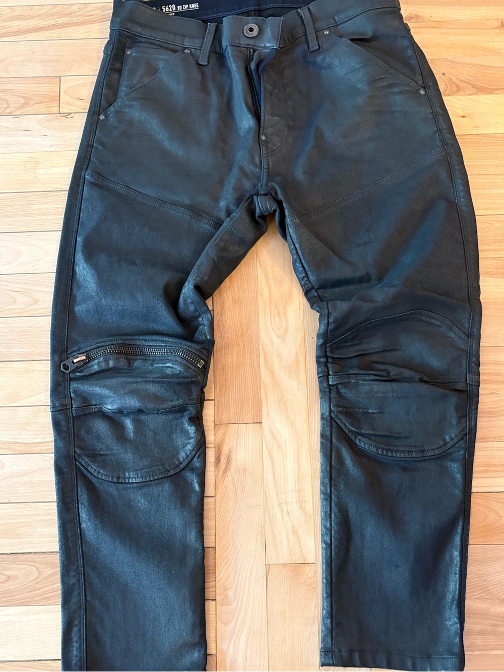 G-Star Black Slim Straight Moto Jeans